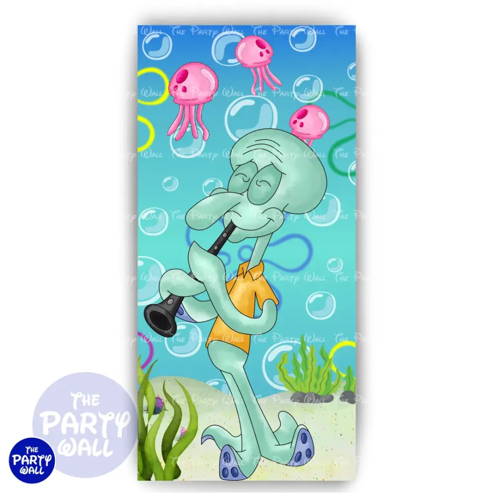 Bob Esponja - Funda para mampara de punta redonda o rectangular The Party Wall