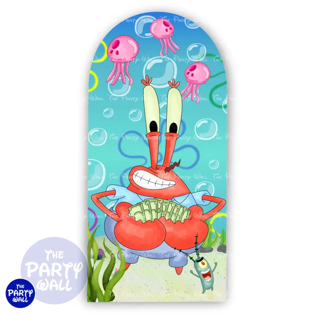 Bob Esponja - Funda para mampara de punta redonda o rectangular The Party Wall