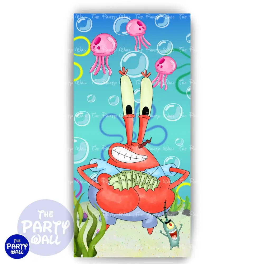 Bob Esponja - Funda para mampara de punta redonda o rectangular The Party Wall