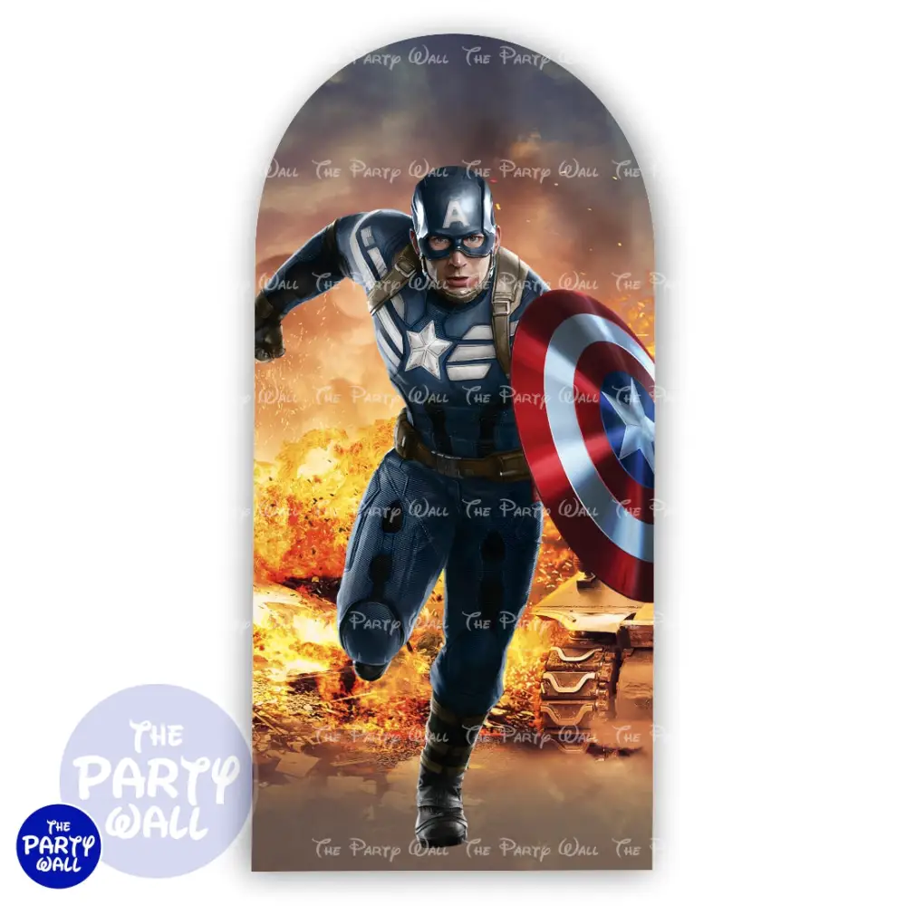 Capitán América - Funda para mampara de punta redonda o rectangular The Party Wall