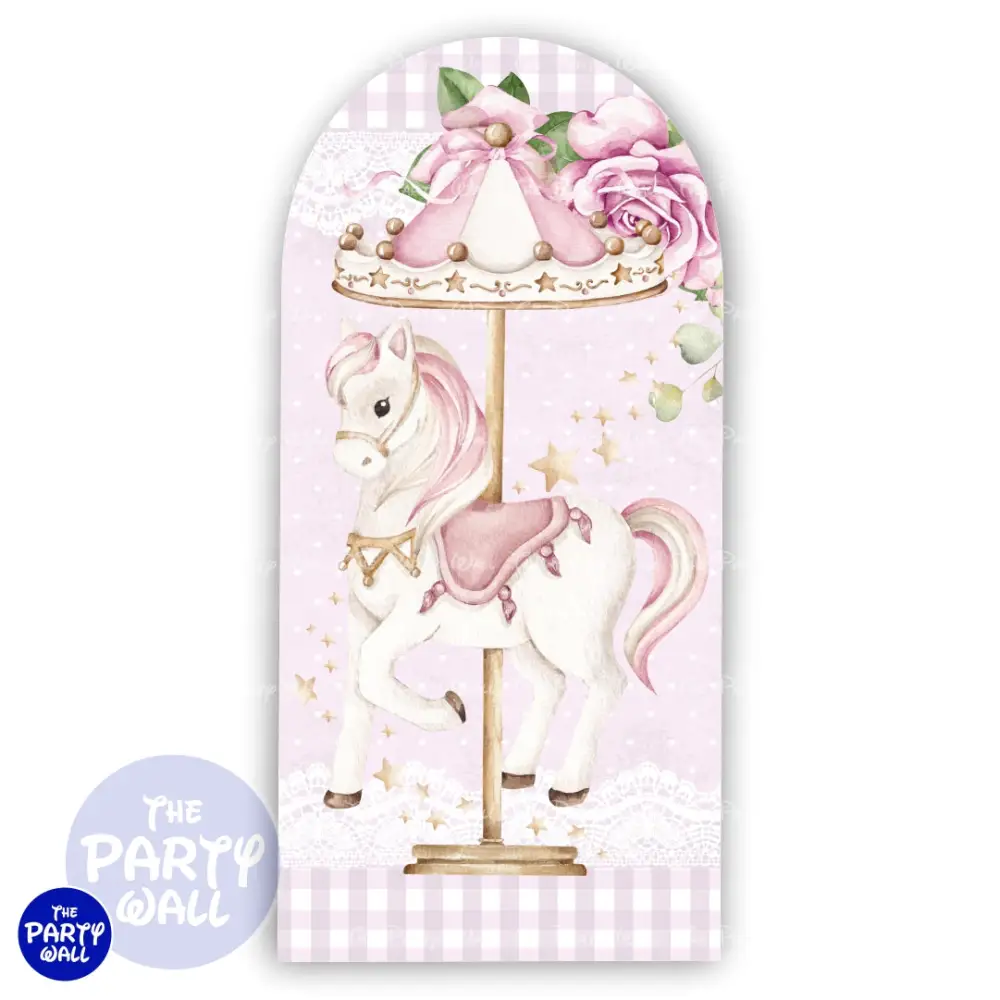 Carrusel Cute - Funda para mampara de punta redonda o rectangular The Party Wall