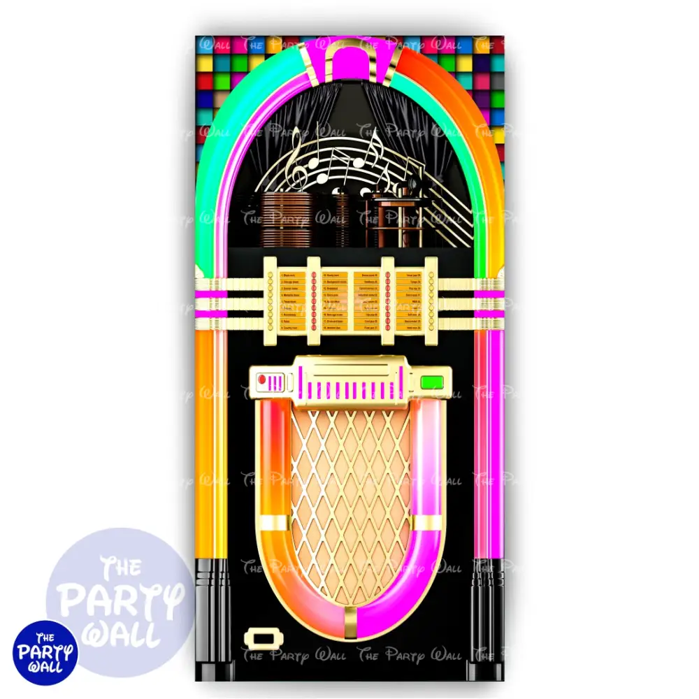Década de los 80s - Funda para mampara de punta redonda o rectangular The Party Wall
