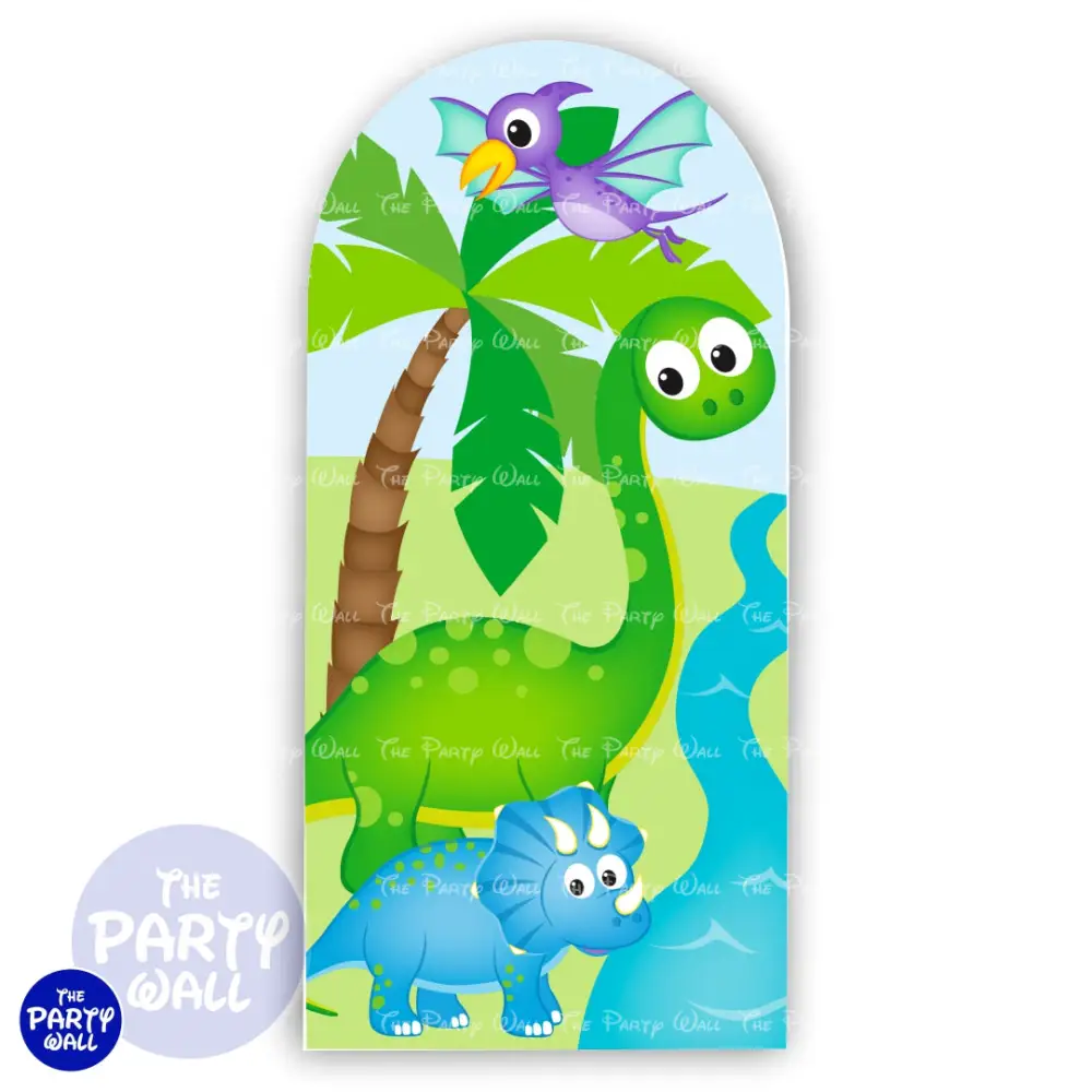 Dinosaurios Cute - Funda para mampara de punta redonda o rectangular The Party Wall