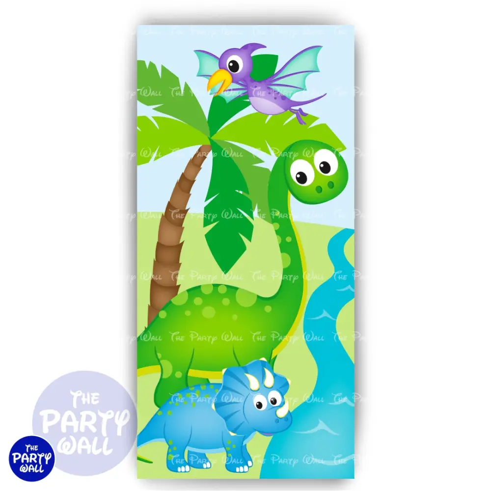 Dinosaurios Cute - Funda para mampara de punta redonda o rectangular The Party Wall
