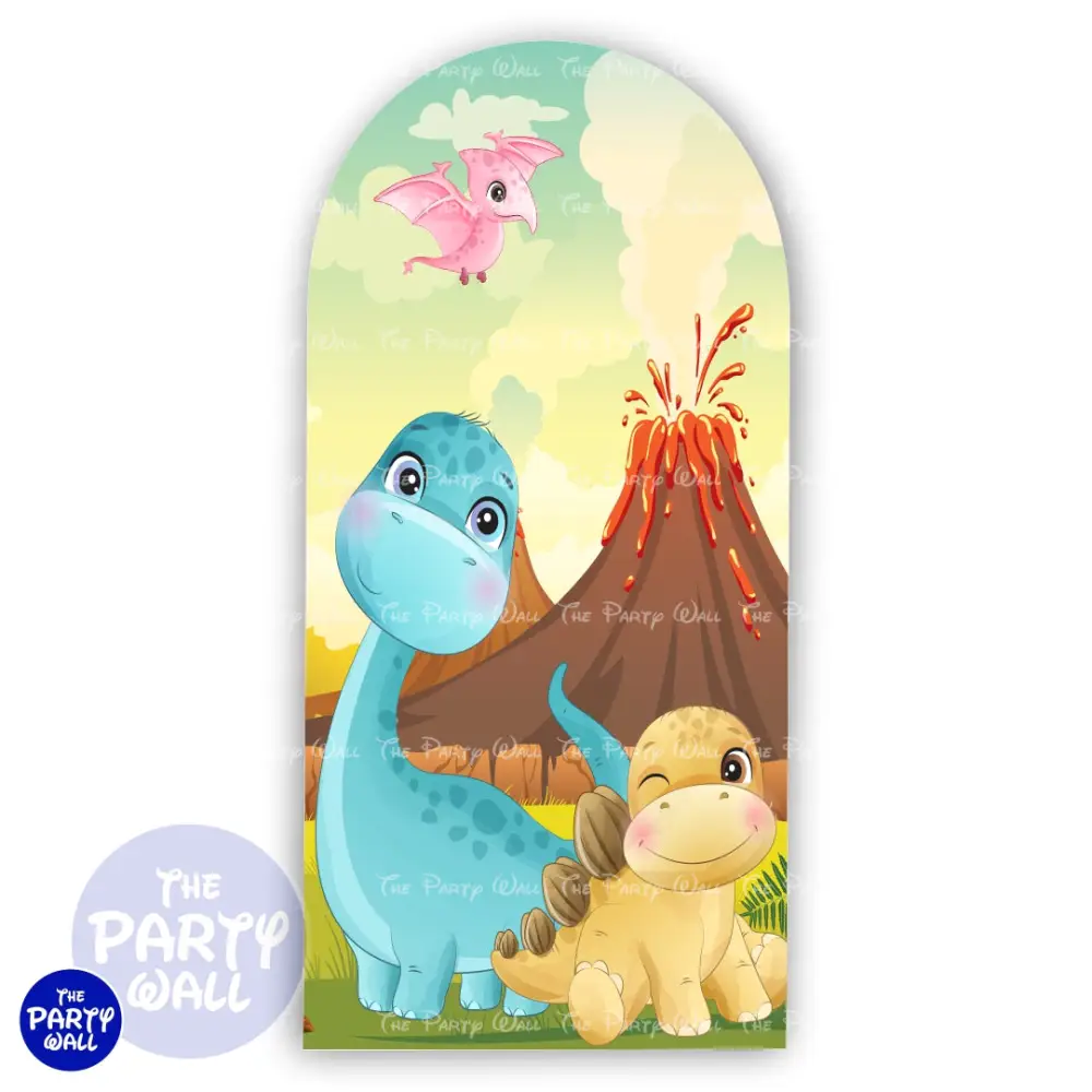 Dinosaurios Cute - Funda para mampara de punta redonda o rectangular The Party Wall