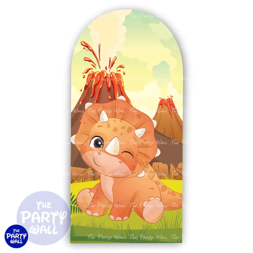 Dinosaurios Cute - Funda para mampara de punta redonda o rectangular The Party Wall