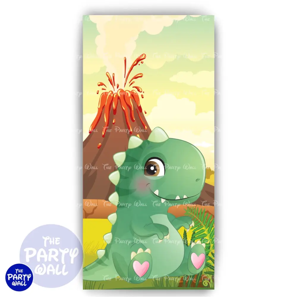 Dinosaurios Cute - Funda para mampara de punta redonda o rectangular The Party Wall