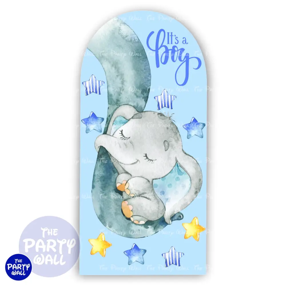 Elefantes Bebé Cute - Funda para mampara de punta redonda o rectangular The Party Wall