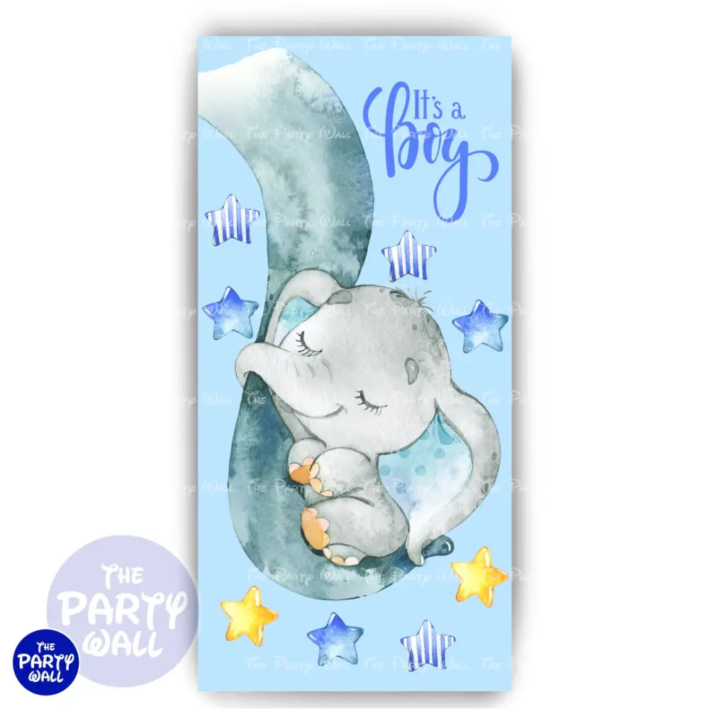 Elefantes Bebé Cute - Funda para mampara de punta redonda o rectangular The Party Wall
