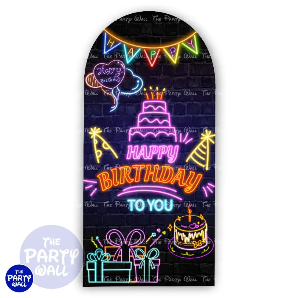 Feliz Cumpleaños - Funda para mampara de punta redonda o rectangular The Party Wall
