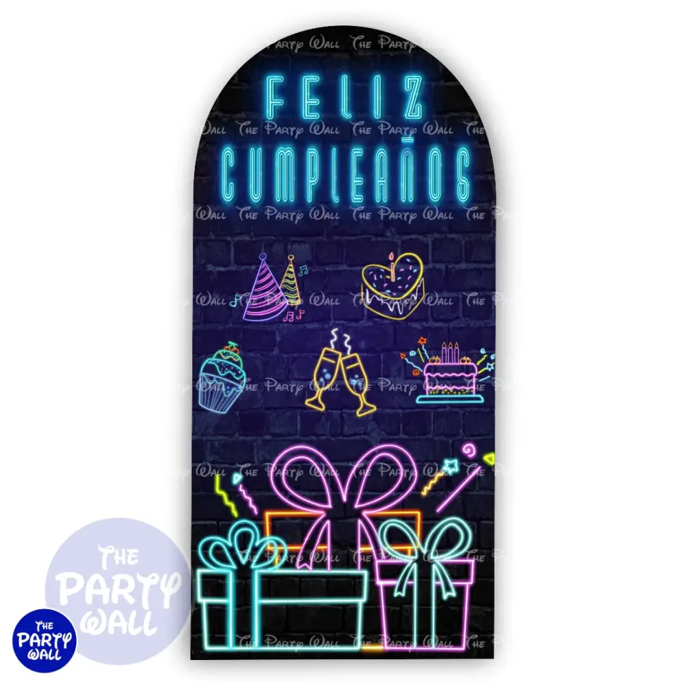 Feliz Cumpleaños - Funda para mampara de punta redonda o rectangular The Party Wall