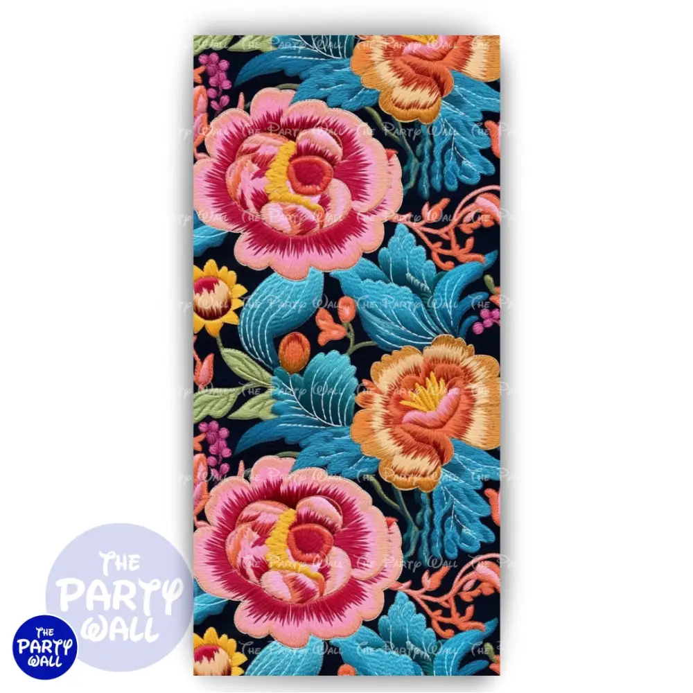 Flor Bordada - Funda para mampara de punta redonda o rectangular The Party Wall