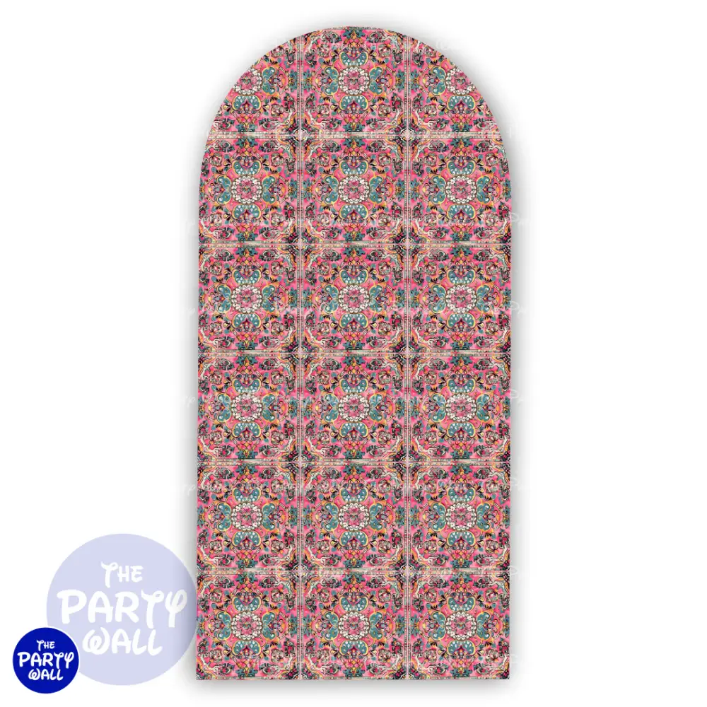 Floral Indio - Funda para mampara de punta redonda o rectangular The Party Wall