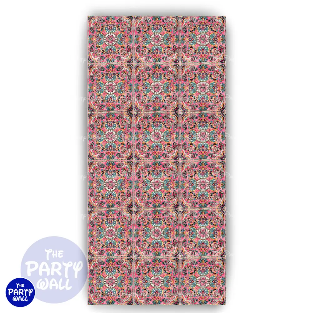 Floral Indio - Funda para mampara de punta redonda o rectangular The Party Wall
