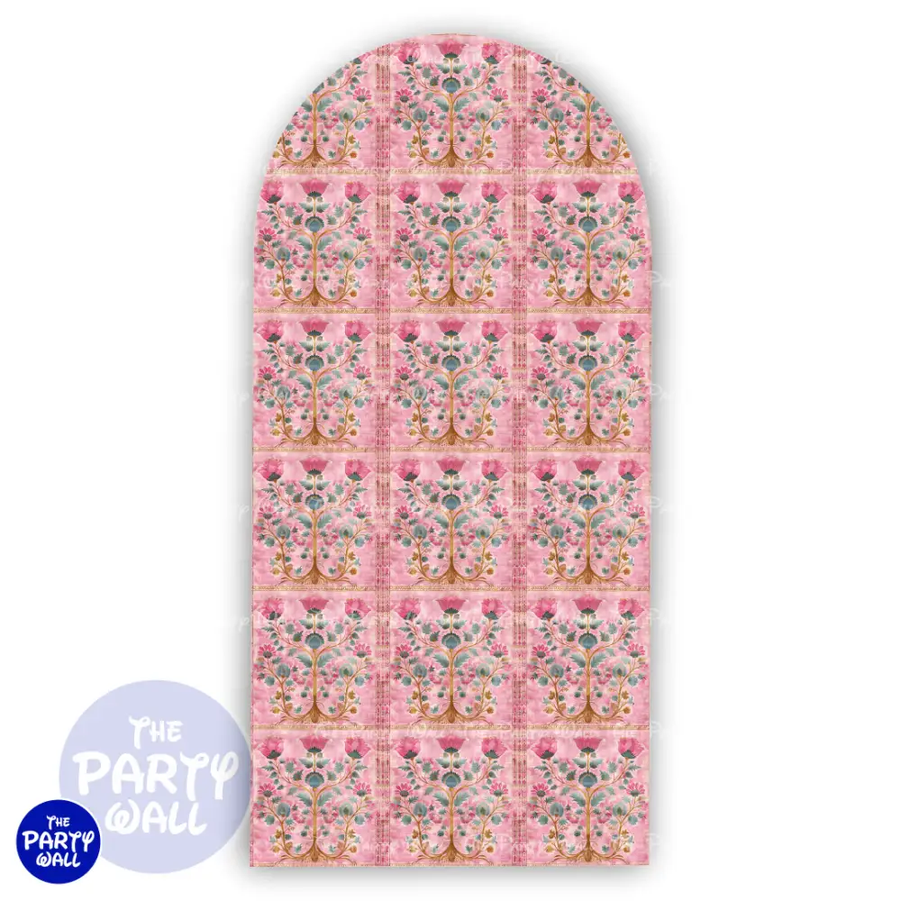 Floral Indio - Funda para mampara de punta redonda o rectangular The Party Wall