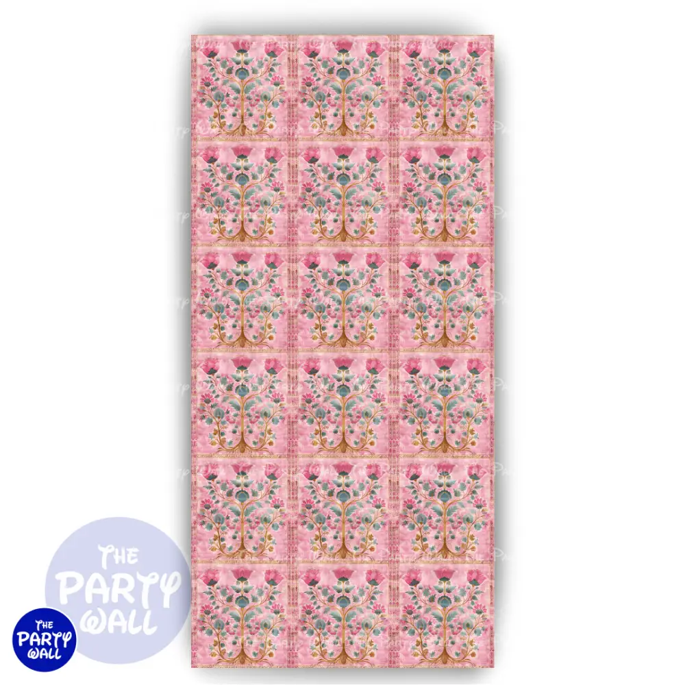 Floral Indio - Funda para mampara de punta redonda o rectangular The Party Wall