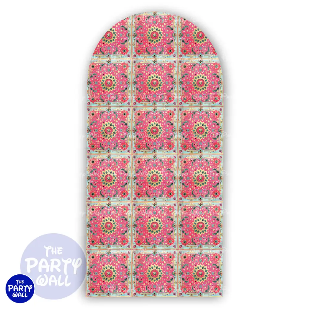 Floral Indio - Funda para mampara de punta redonda o rectangular The Party Wall