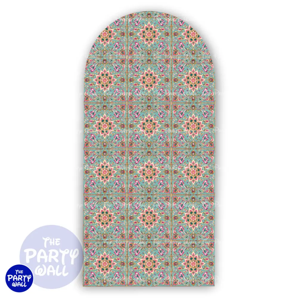 Floral Indio - Funda para mampara de punta redonda o rectangular The Party Wall
