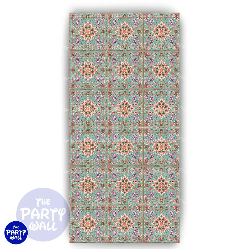 Floral Indio - Funda para mampara de punta redonda o rectangular The Party Wall
