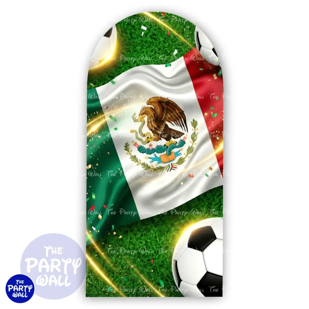 Futbol Soccer Mexicano - Funda para mampara de punta redonda o rectangular The Party Wall