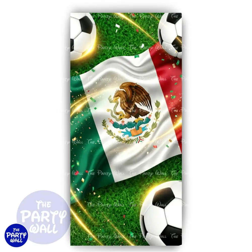 Futbol Soccer Mexicano - Funda para mampara de punta redonda o rectangular The Party Wall