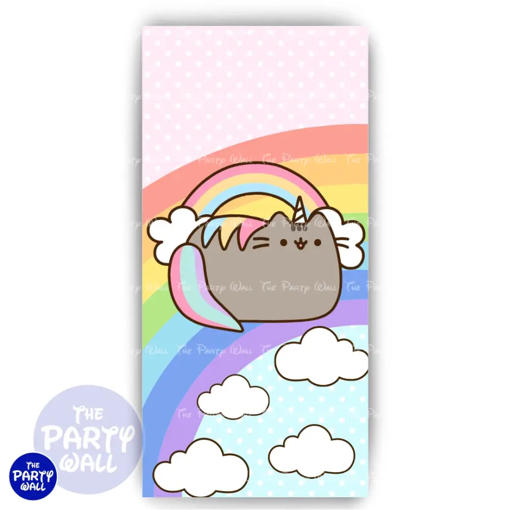 Gato Pusheen - Funda para mampara de punta redonda o rectangular The Party Wall