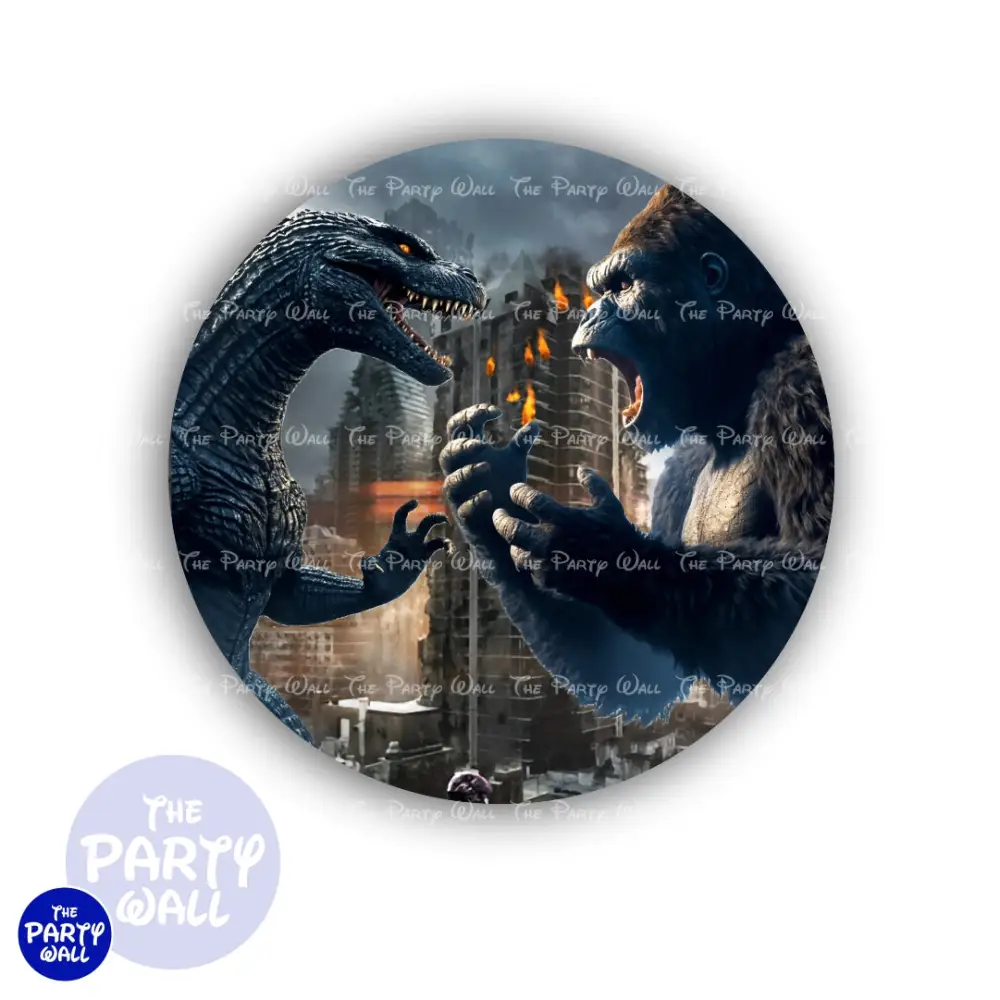 Godzilla vs King Kong - Funda para mampara circular The Party Wall