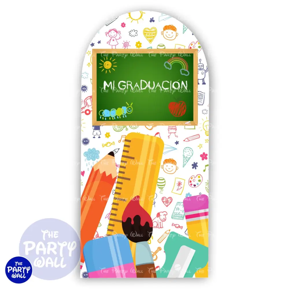 Graduación Kindergarten - Funda para mampara de punta redonda o rectangular The Party Wall