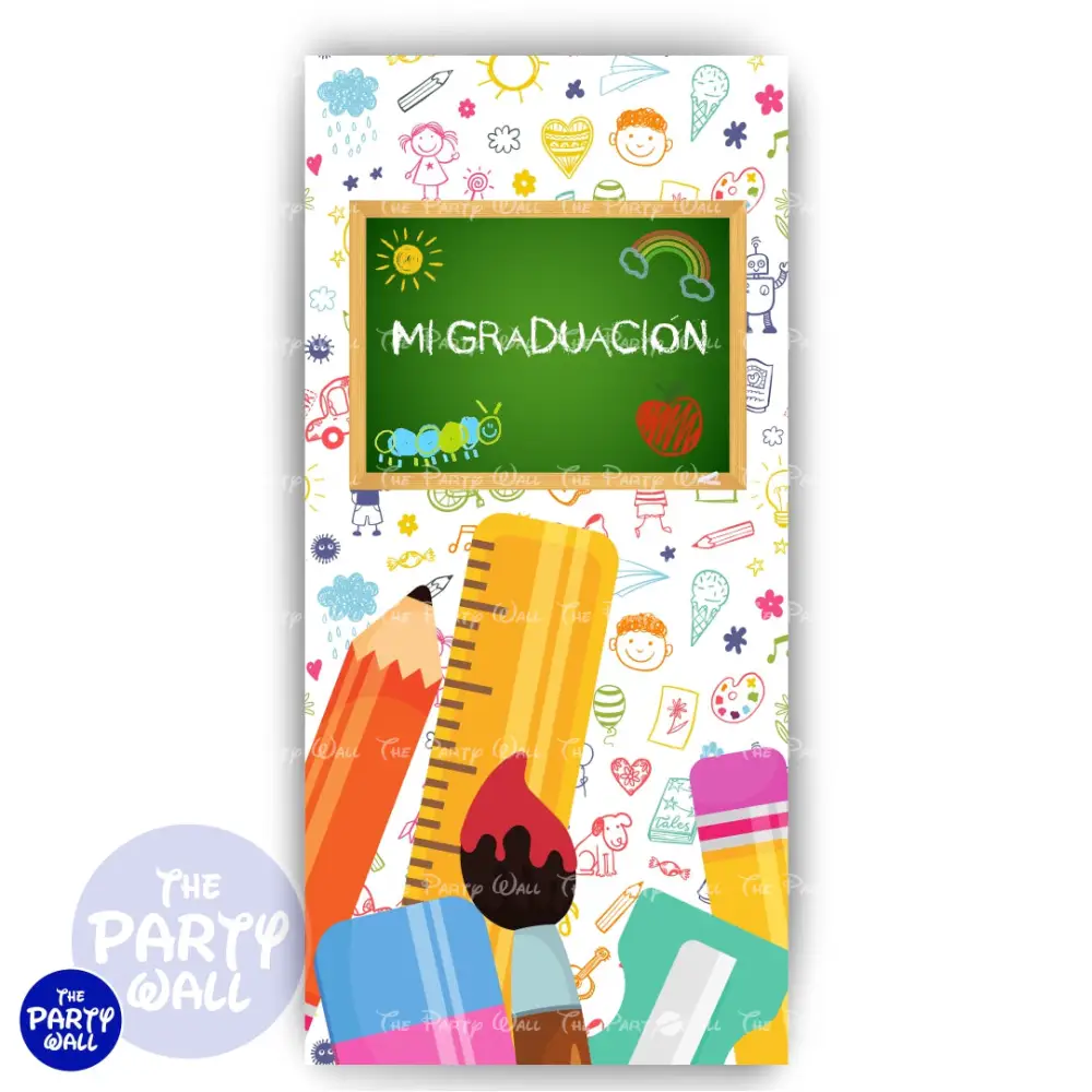 Graduación Kindergarten - Funda para mampara de punta redonda o rectangular The Party Wall