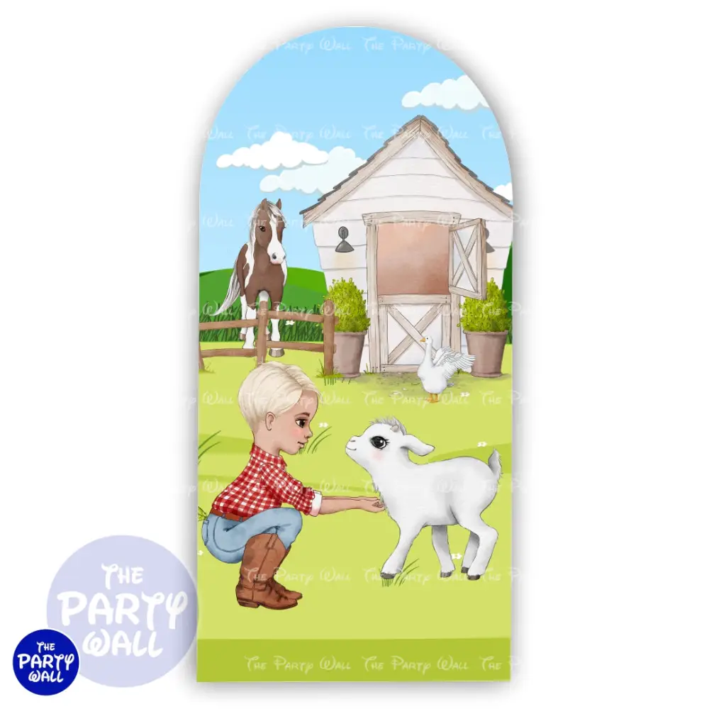 Granja Cute - Funda para mampara de punta redonda o rectangular The Party Wall