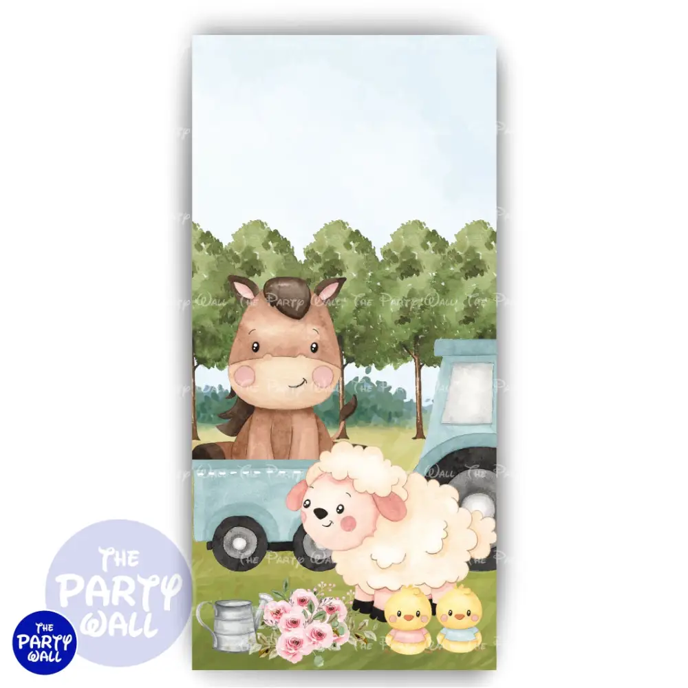 Granja Cute - Funda para mampara de punta redonda o rectangular The Party Wall