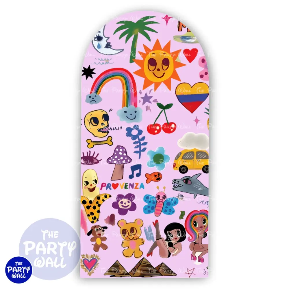 Karol G - Funda para mampara de punta redonda o rectangular The Party Wall
