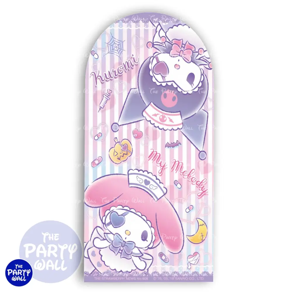Kuromi y Melody - Funda para mampara de punta redonda o rectangular The Party Wall