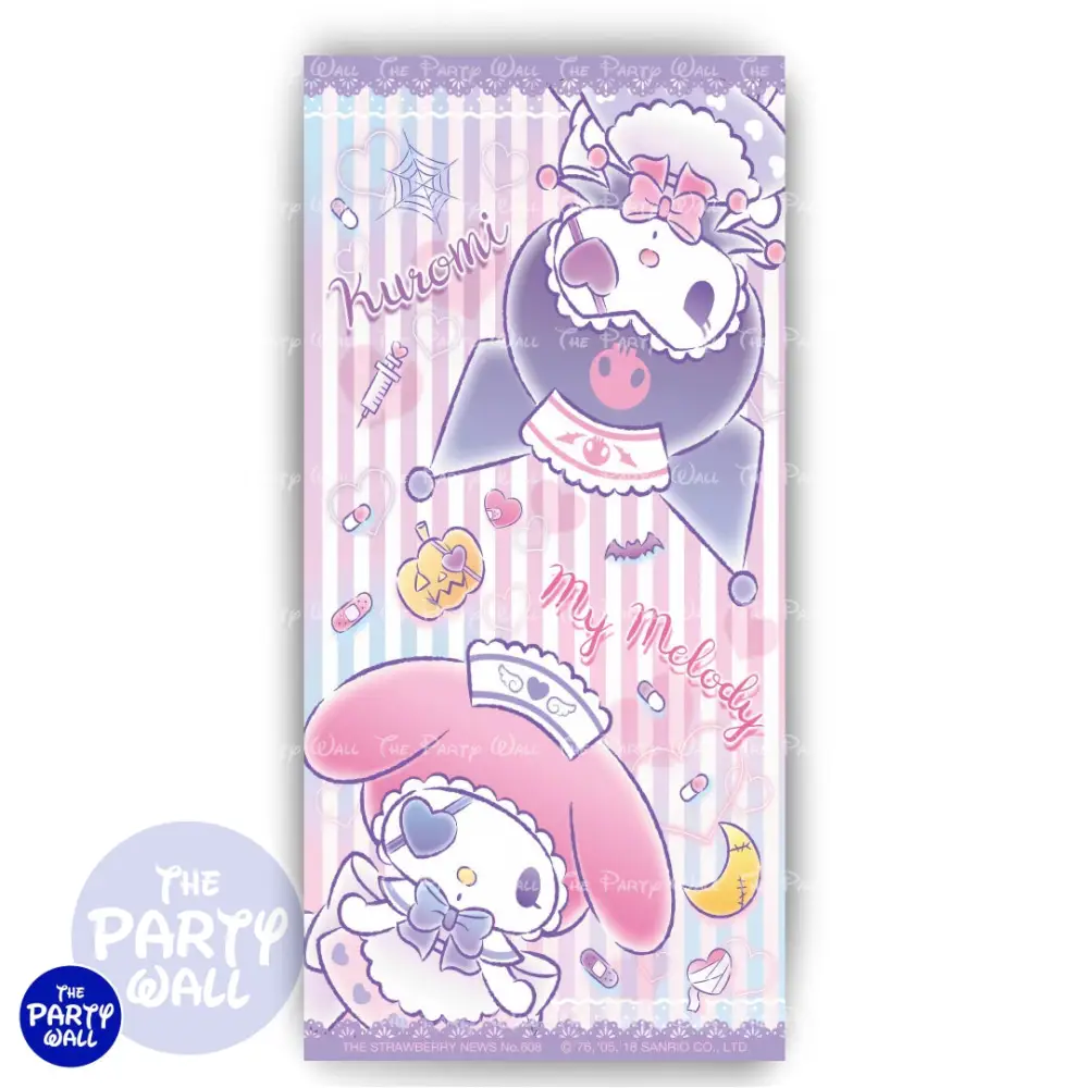 Kuromi y Melody - Funda para mampara de punta redonda o rectangular The Party Wall