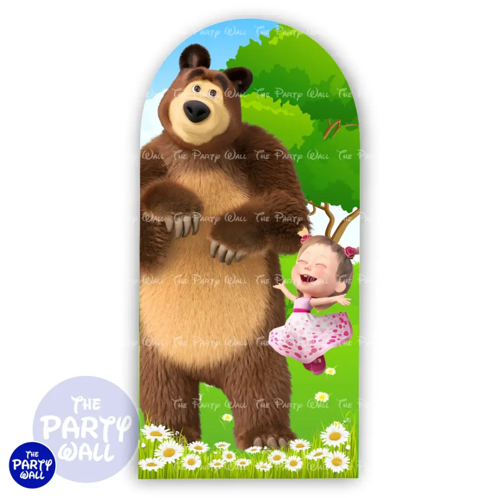 Masha y el Oso - Funda para mampara de punta redonda o rectangular The Party Wall