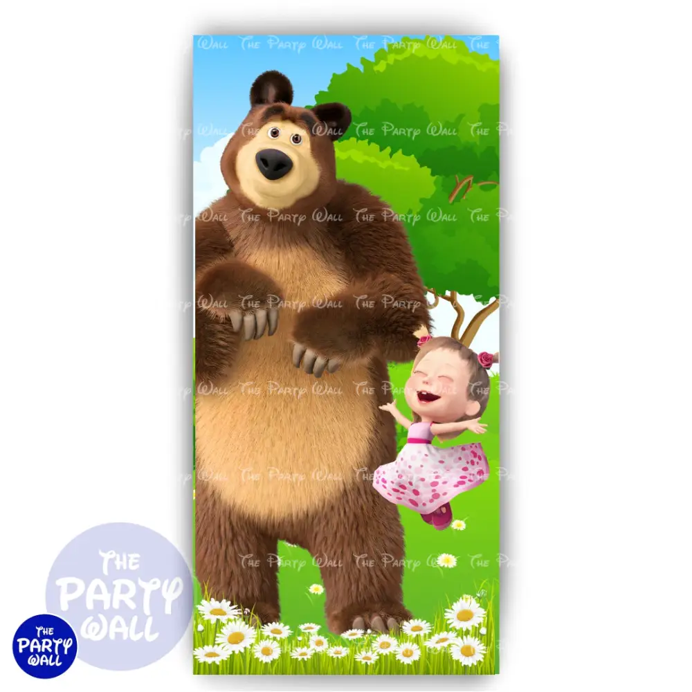 Masha y el Oso - Funda para mampara de punta redonda o rectangular The Party Wall