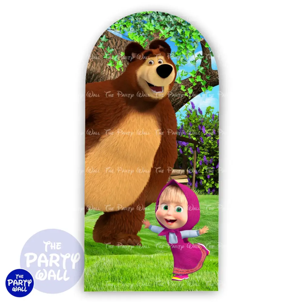 Masha y el Oso - Funda para mampara de punta redonda o rectangular The Party Wall