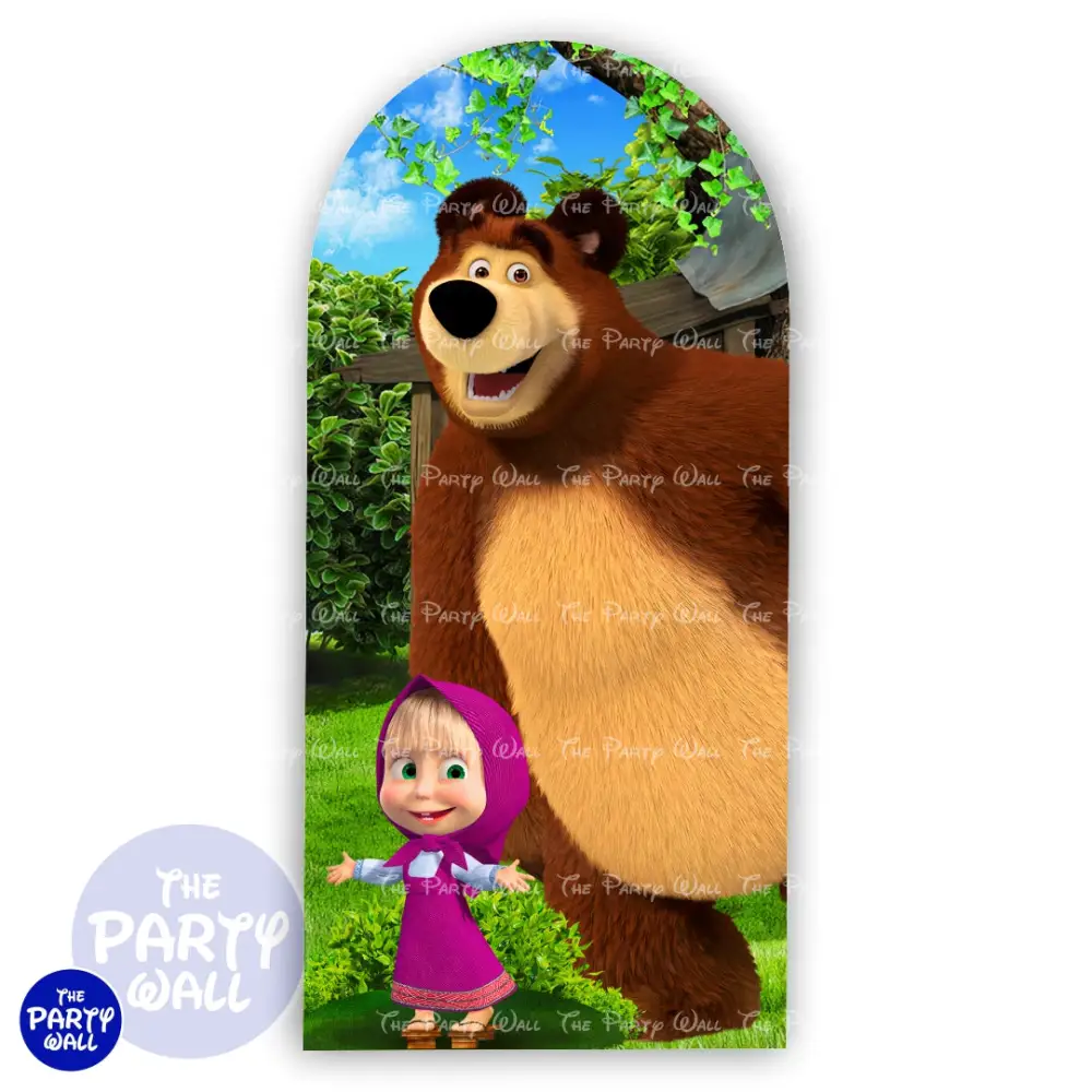 Masha y el Oso - Funda para mampara de punta redonda o rectangular The Party Wall