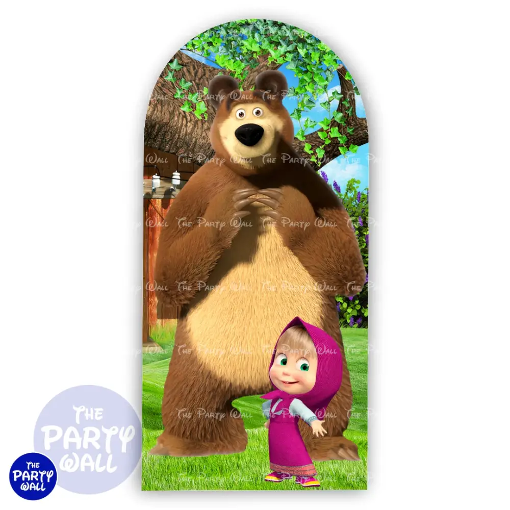 Masha y el Oso - Funda para mampara de punta redonda o rectangular The Party Wall