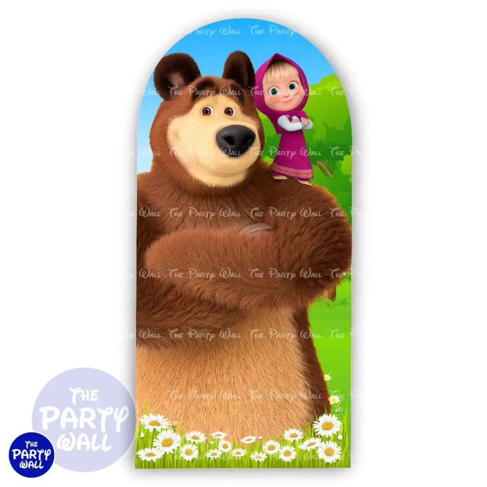 Masha y el Oso - Funda para mampara de punta redonda o rectangular The Party Wall