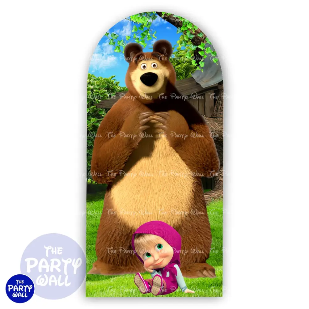 Masha y el Oso - Funda para mampara de punta redonda o rectangular The Party Wall