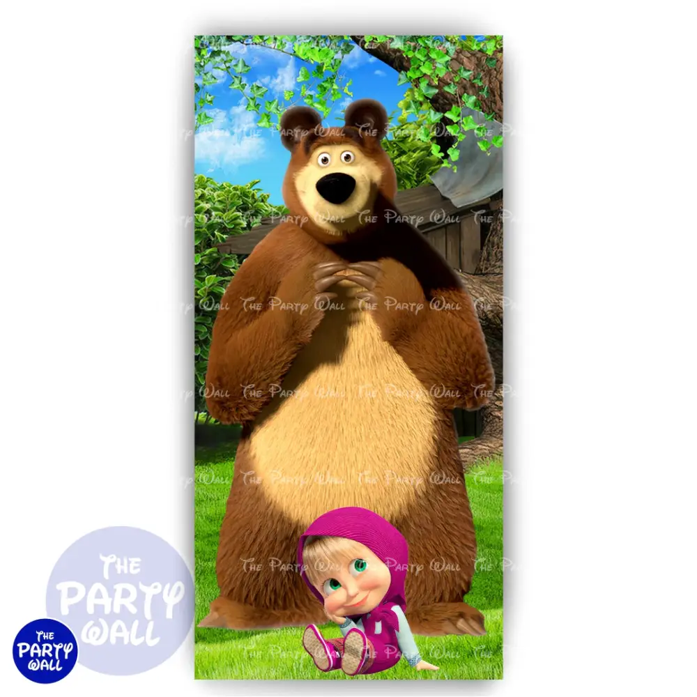 Masha y el Oso - Funda para mampara de punta redonda o rectangular The Party Wall