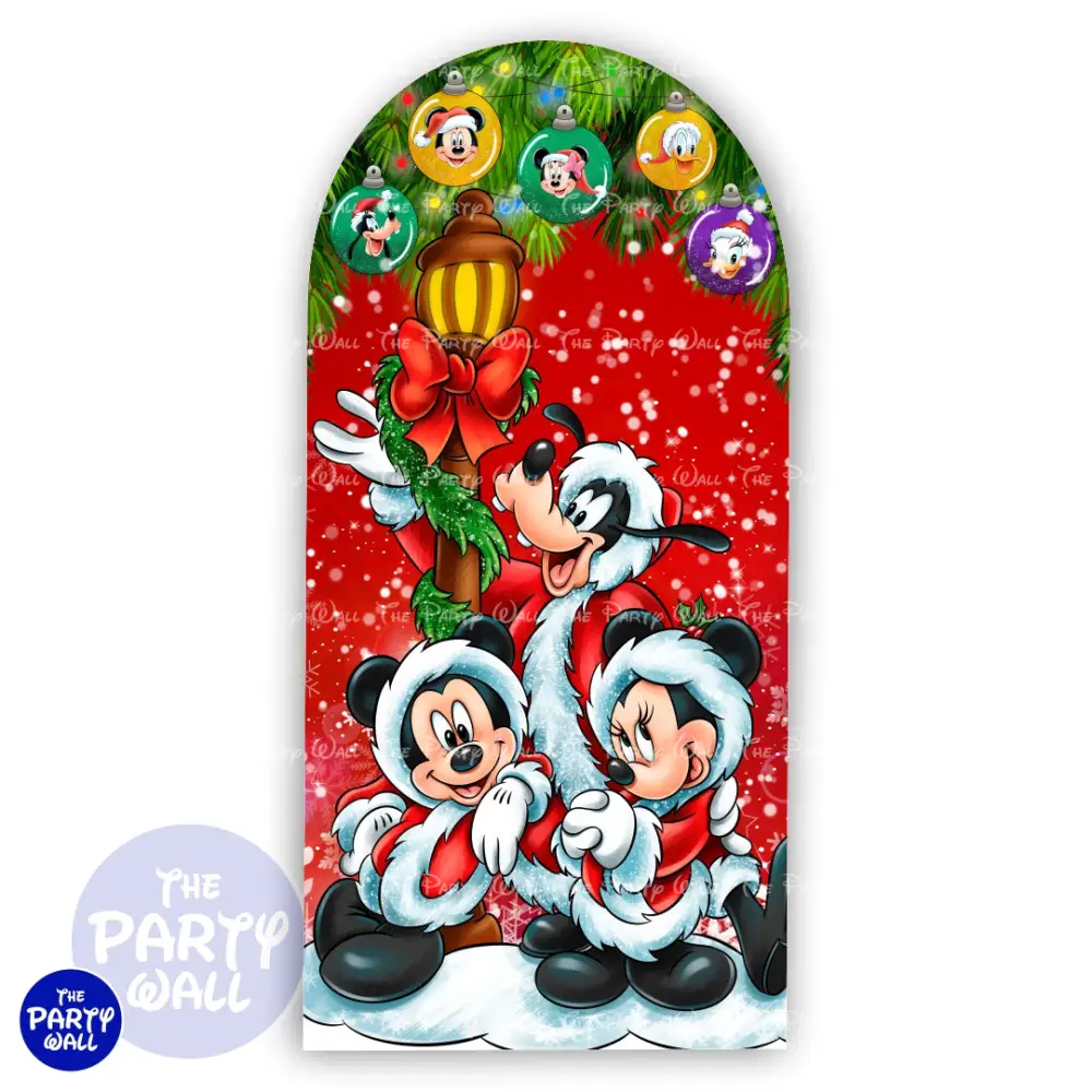 Mickey Mouse Navidad - Funda para mampara de punta redonda o rectangular The Party Wall