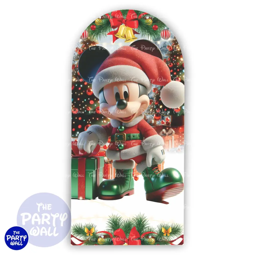 Mickey Mouse Navidad - Funda para mampara de punta redonda o rectangular The Party Wall