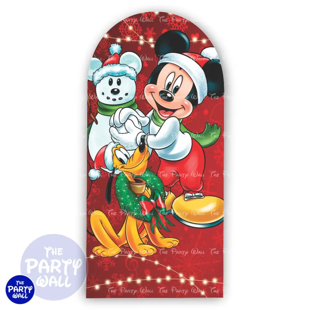 Mickey Mouse Navidad - Funda para mampara de punta redonda o rectangular The Party Wall