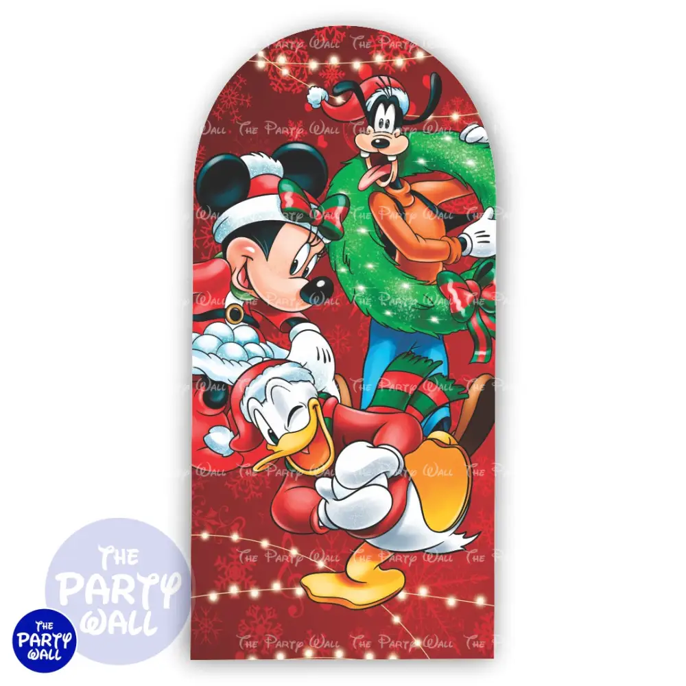 Mickey Mouse Navidad - Funda para mampara de punta redonda o rectangular The Party Wall