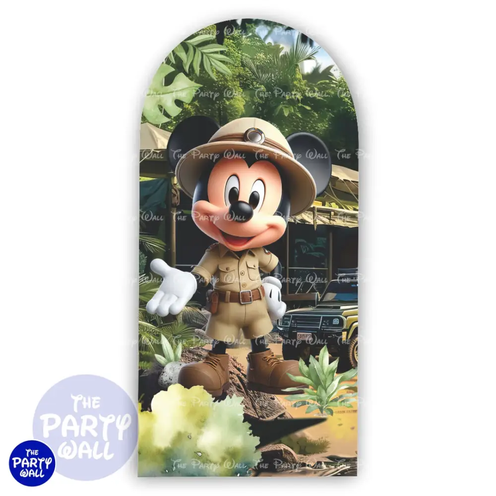 Mickey Mouse Safari - Funda para mampara de punta redonda o rectangular The Party Wall