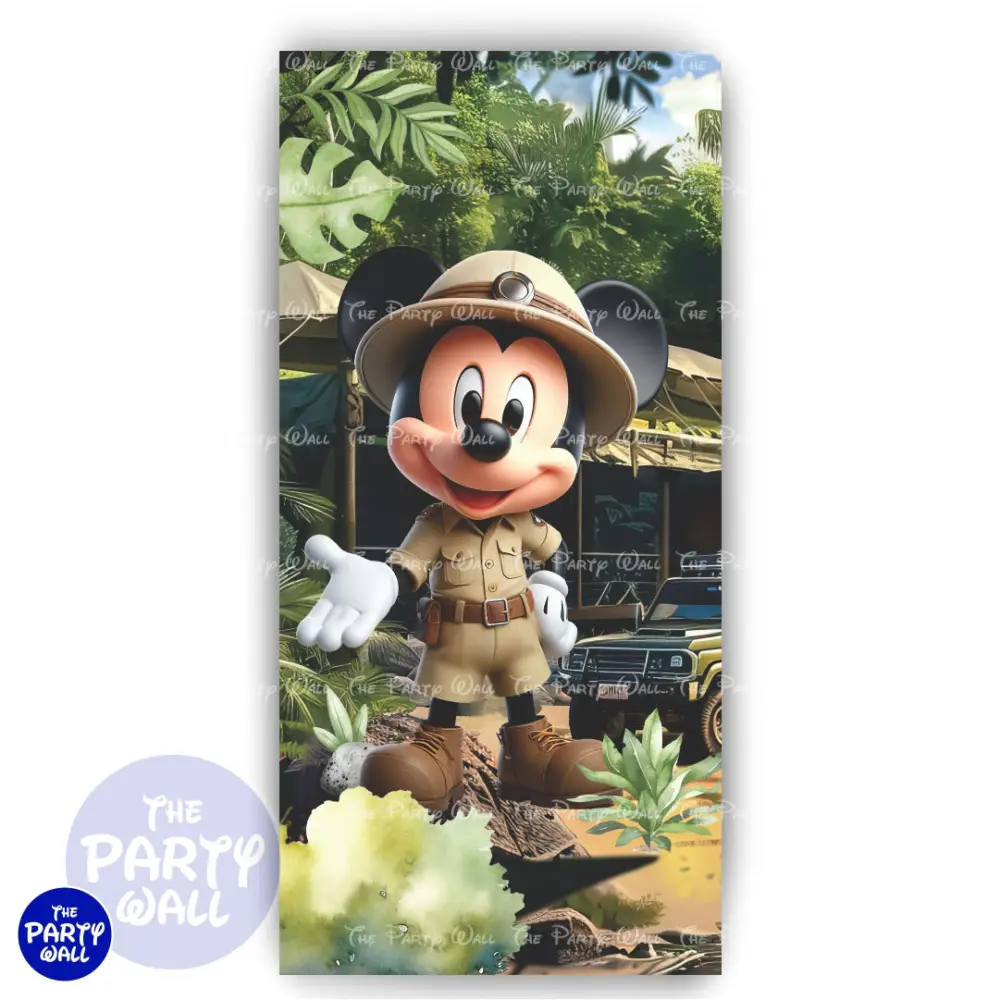 Mickey Mouse Safari - Funda para mampara de punta redonda o rectangular The Party Wall