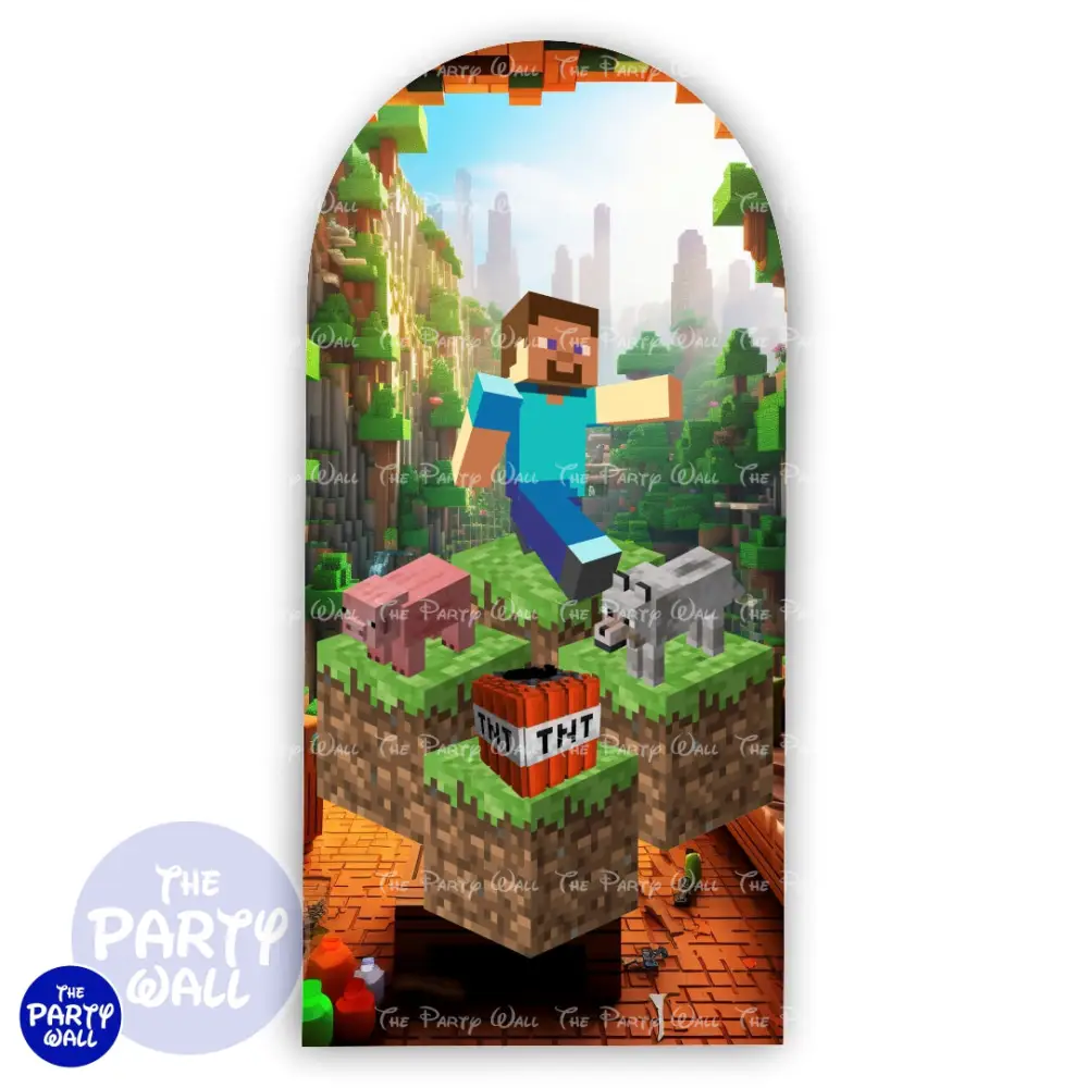 Minecraft - Funda para mampara de punta redonda o rectangular The Party Wall