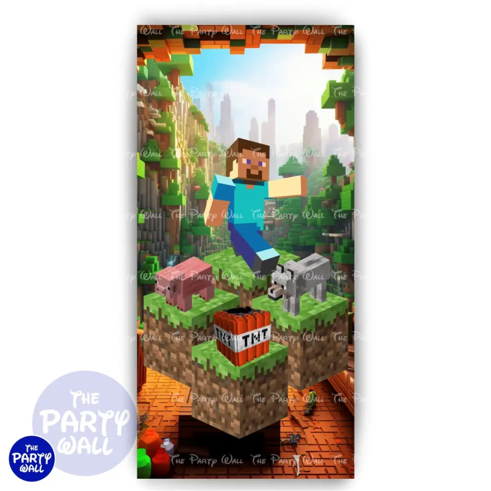 Minecraft - Funda para mampara de punta redonda o rectangular The Party Wall